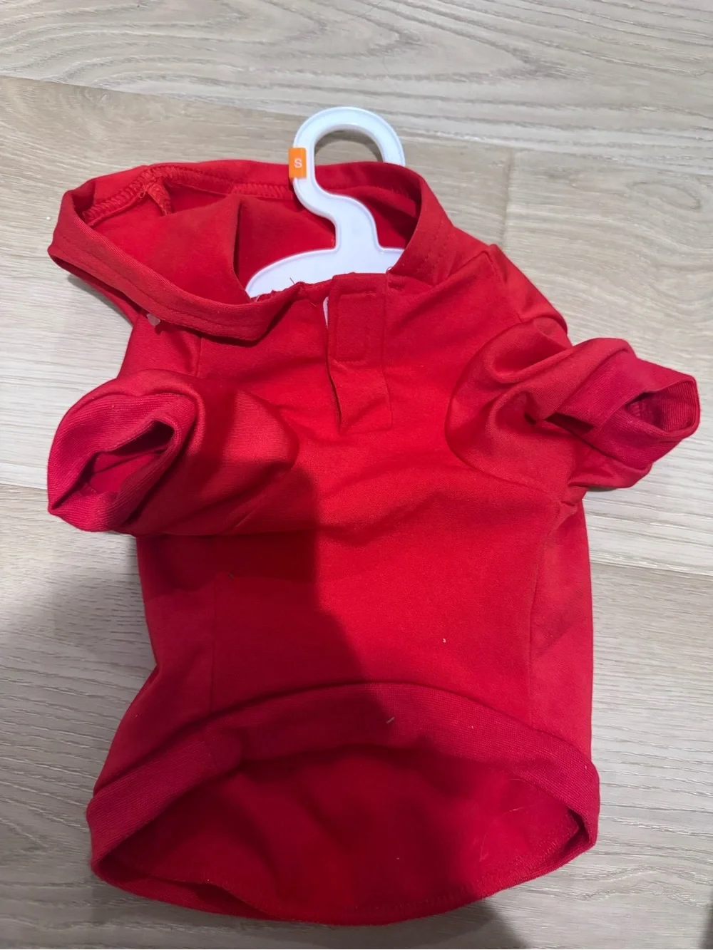 Cozy Red Dog Hoodie with 'MERRY' Embroidered Detail